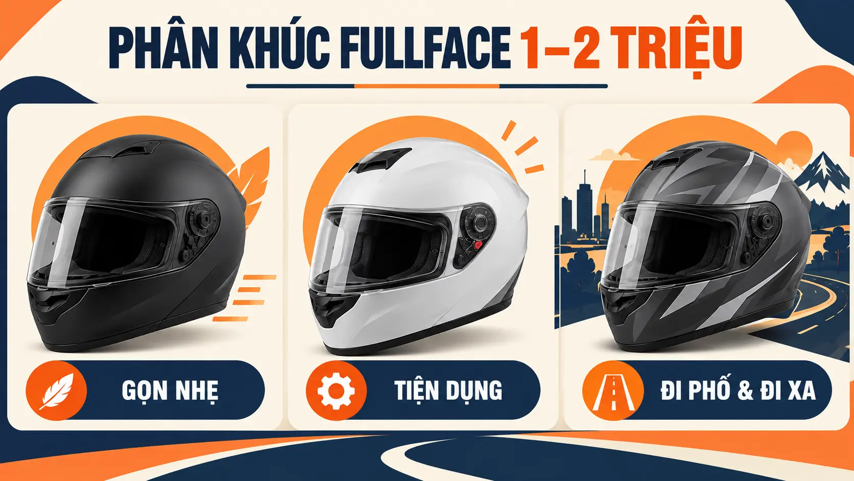 Phân khúc mũ fullface từ 1 đến 2 triệu
