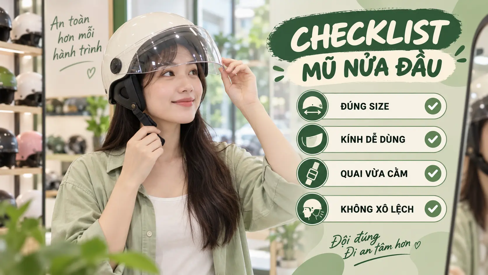 Checklist chọn mũ Sunda nửa đầu