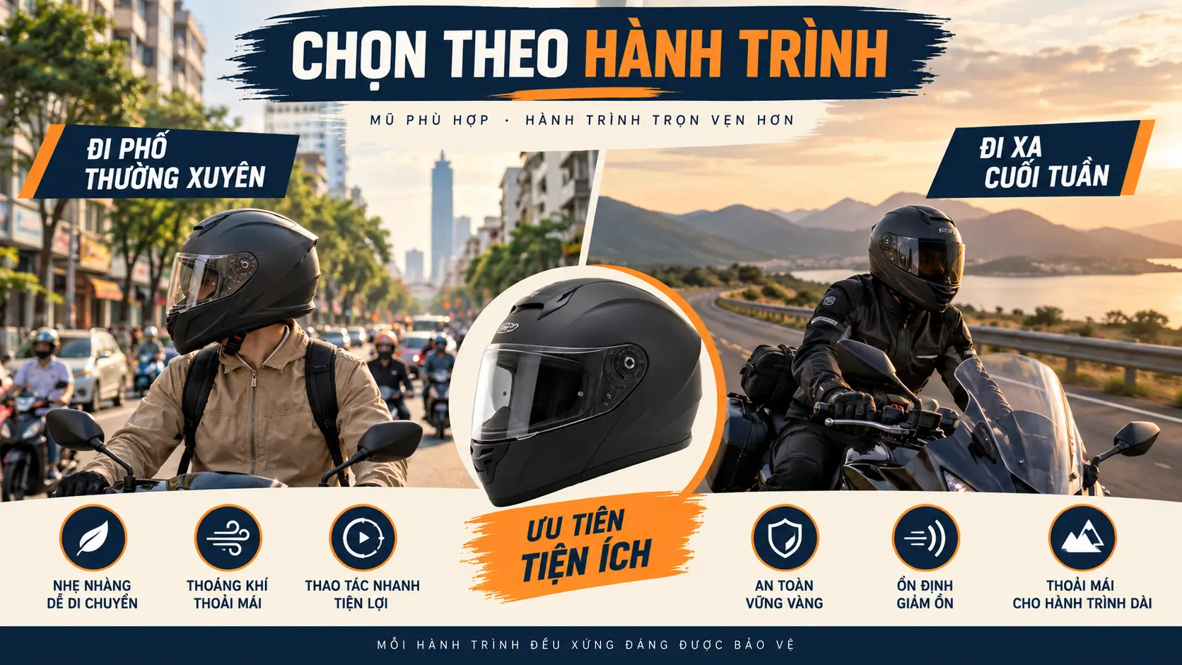 Chọn EGO fullface theo hành trình