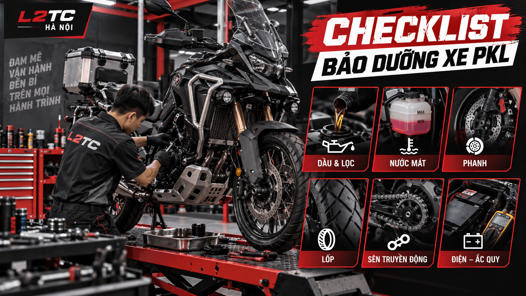 Checklist bảo dưỡng xe phân khối lớn tại L2TC