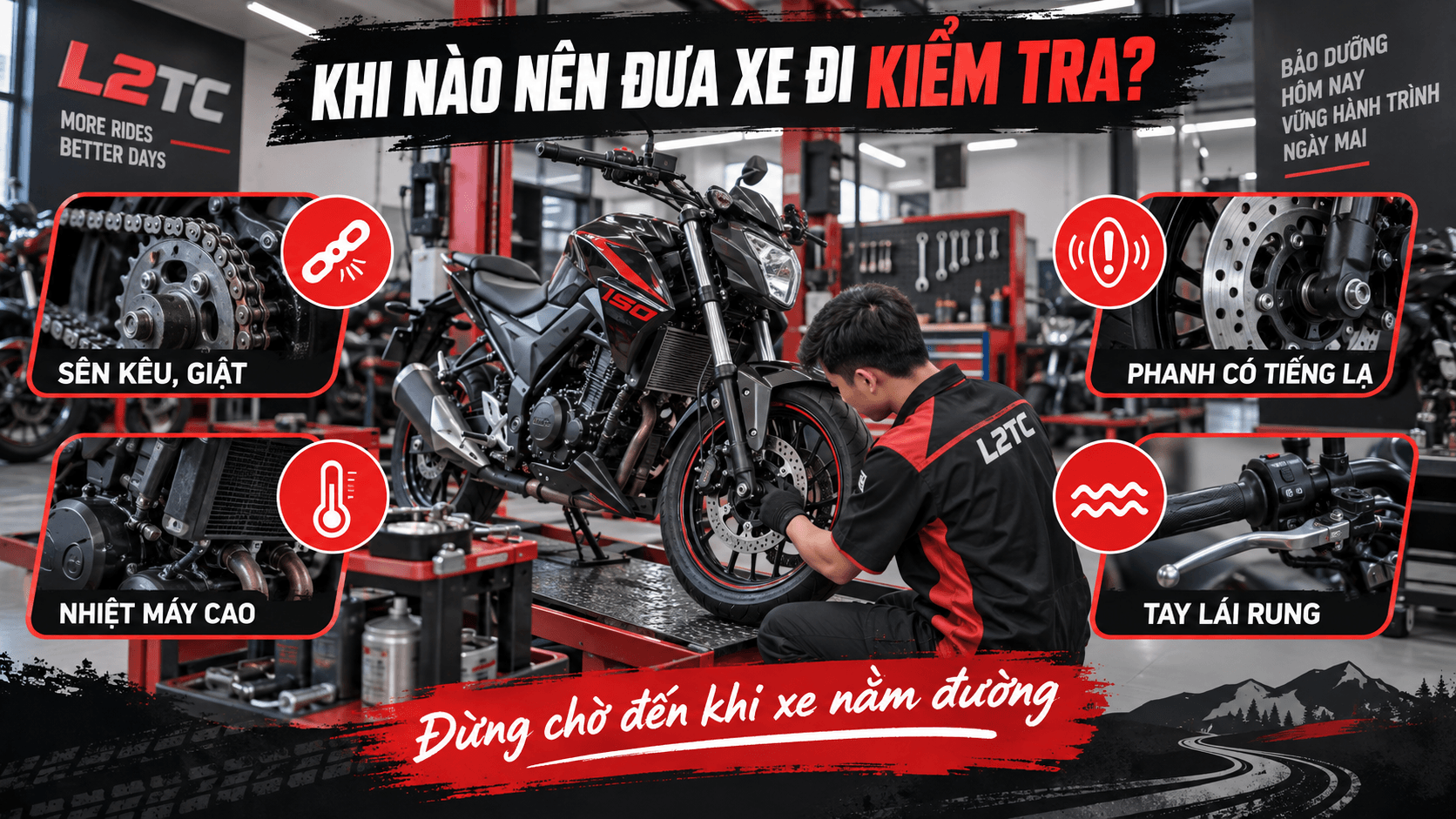 Dấu hiệu xe phân khối nhỏ cần đưa đi kiểm tra