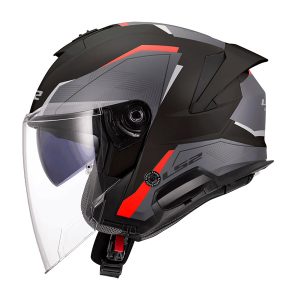 Mũ bảo hiểm 3/4 LS2 OF618 Verso II Air Xám Đỏ