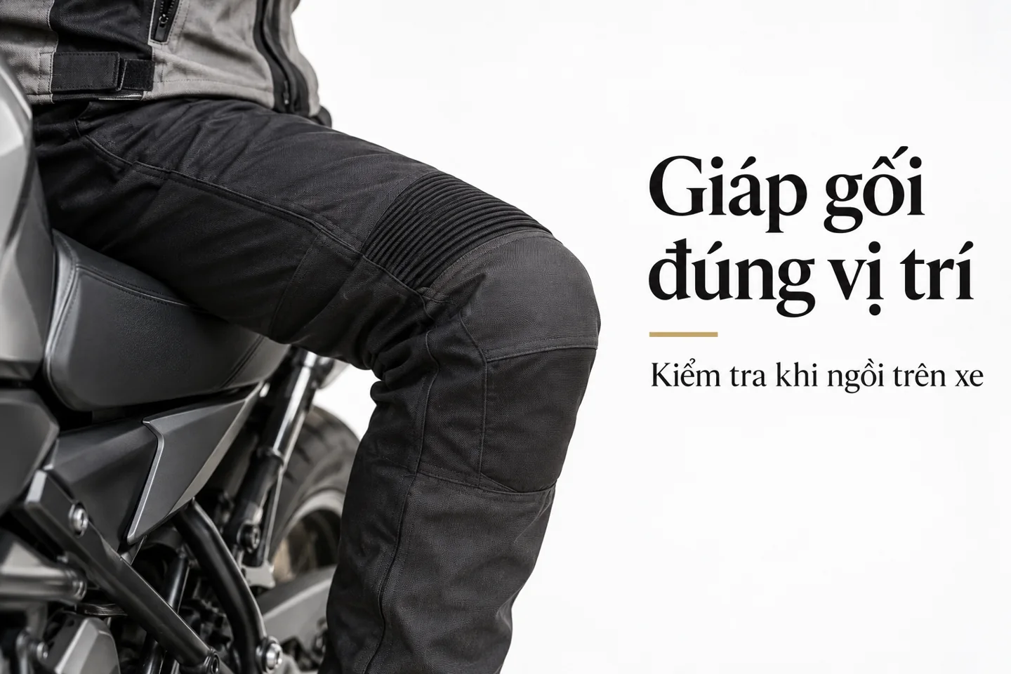 Giáp gối đúng vị trí — Kiểm tra khi ngồi trên xe