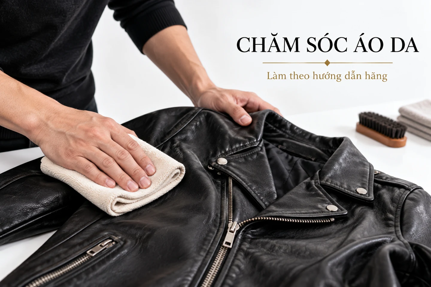 Chăm sóc áo da — Làm theo hướng dẫn hãng