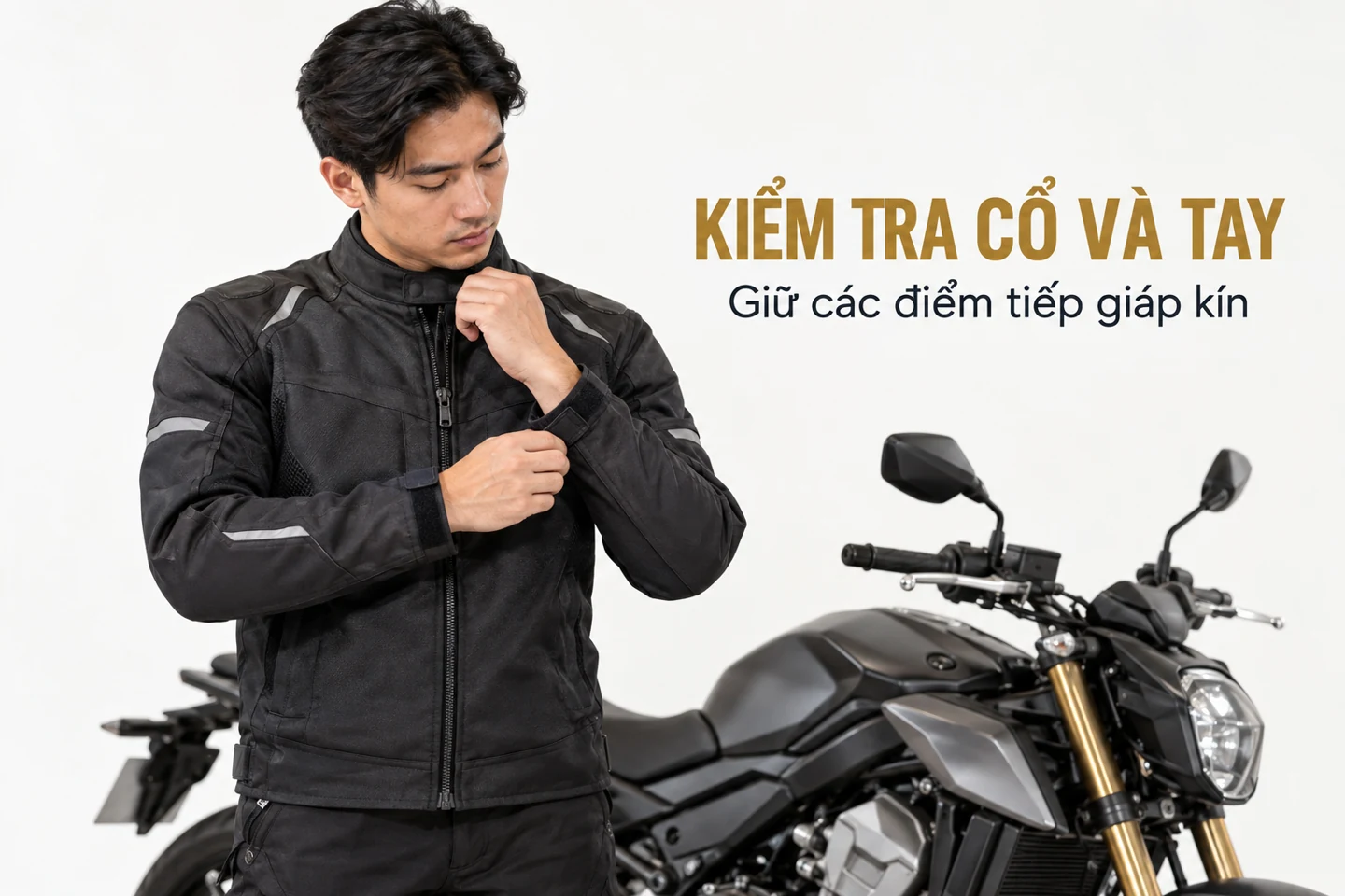 Kiểm tra cổ và tay — Giữ các điểm tiếp giáp kín